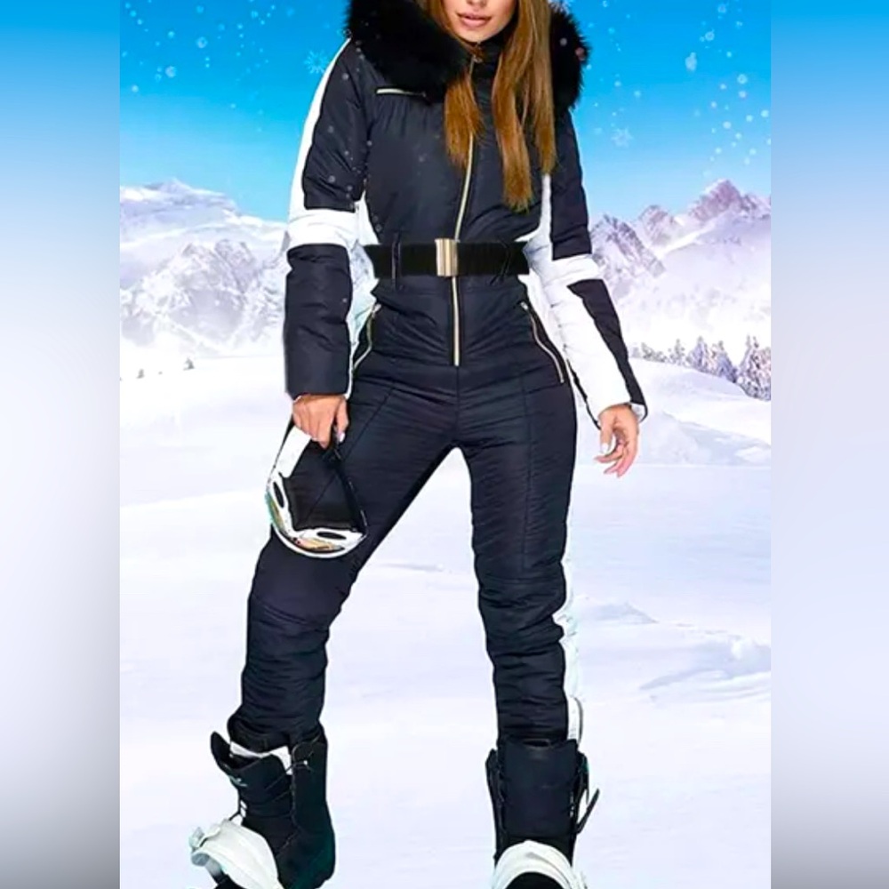 Women's Black and White Ski Suit